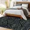 Bohemian Carpet for Living Room, Soft, Short, Plush, Non-slip, Area Rugs, Machine Washable, Black, Retro Ethnic, Bedroom, Home 3