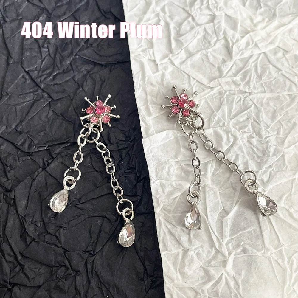 

-Winter Plum- Flower Long Pendants Sun Rays Samuume Blossom Shaped Charms Manicure Floral Chains Jewelry Gel Nails Ornaments 404