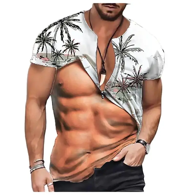 

Funny Muscles Graphic 3D Tshirts For Men Vintage T-shirt Street Fashion Printed Short-Sleeved Loose Oversized T-Shirt Tops Tees