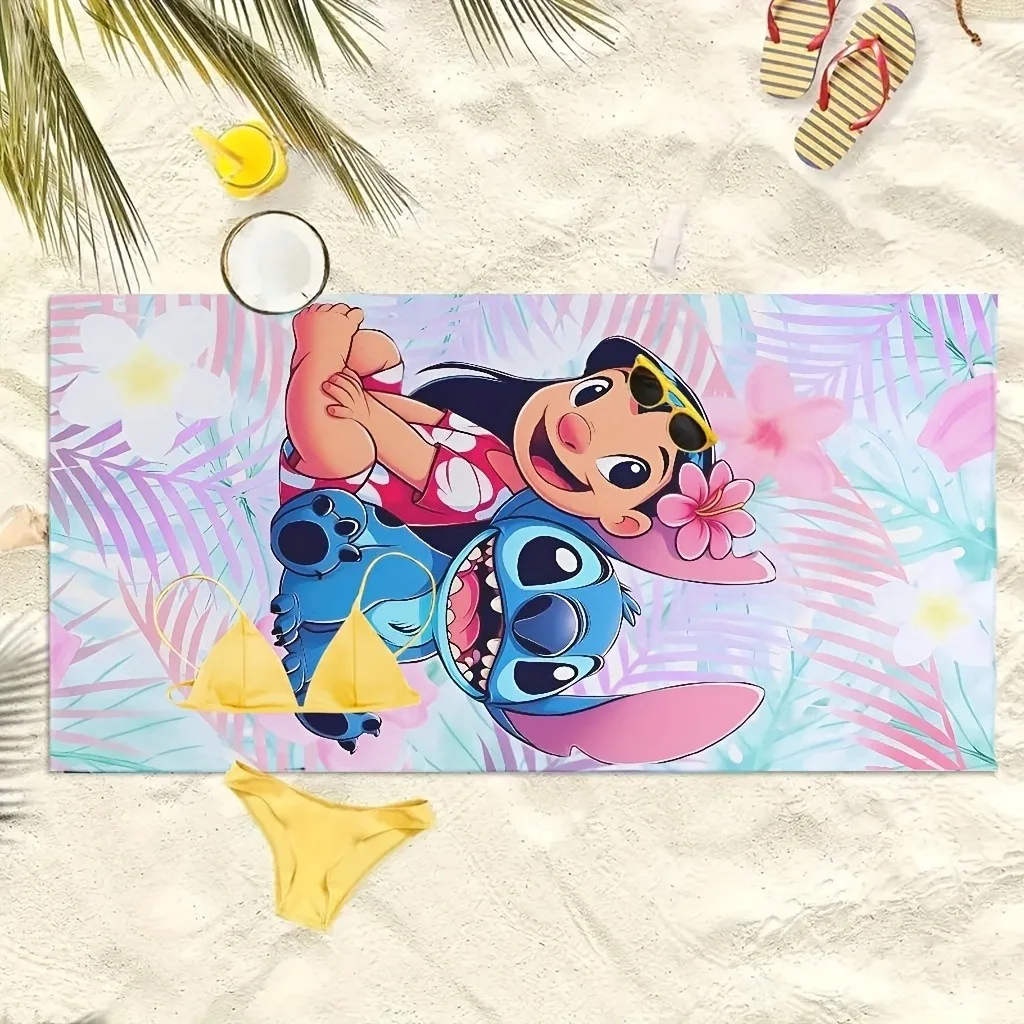 リロ&スティッチをテーマにしたビーチタオル: 太陽で楽しむ! タオル