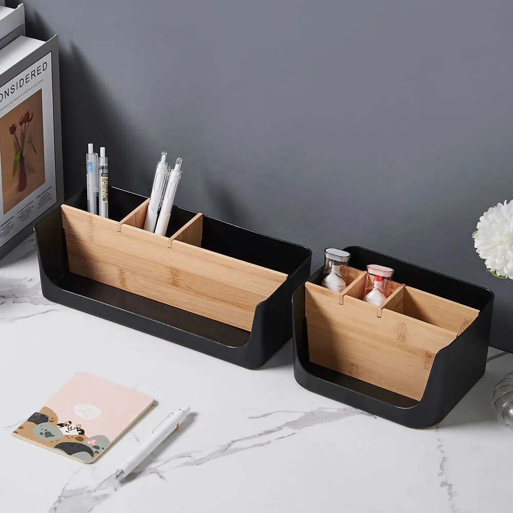 Bamboo and Wood Storage Box Removable Multi-function Large Basket Capacity Sundries Storage Box Home Organization Storage 3