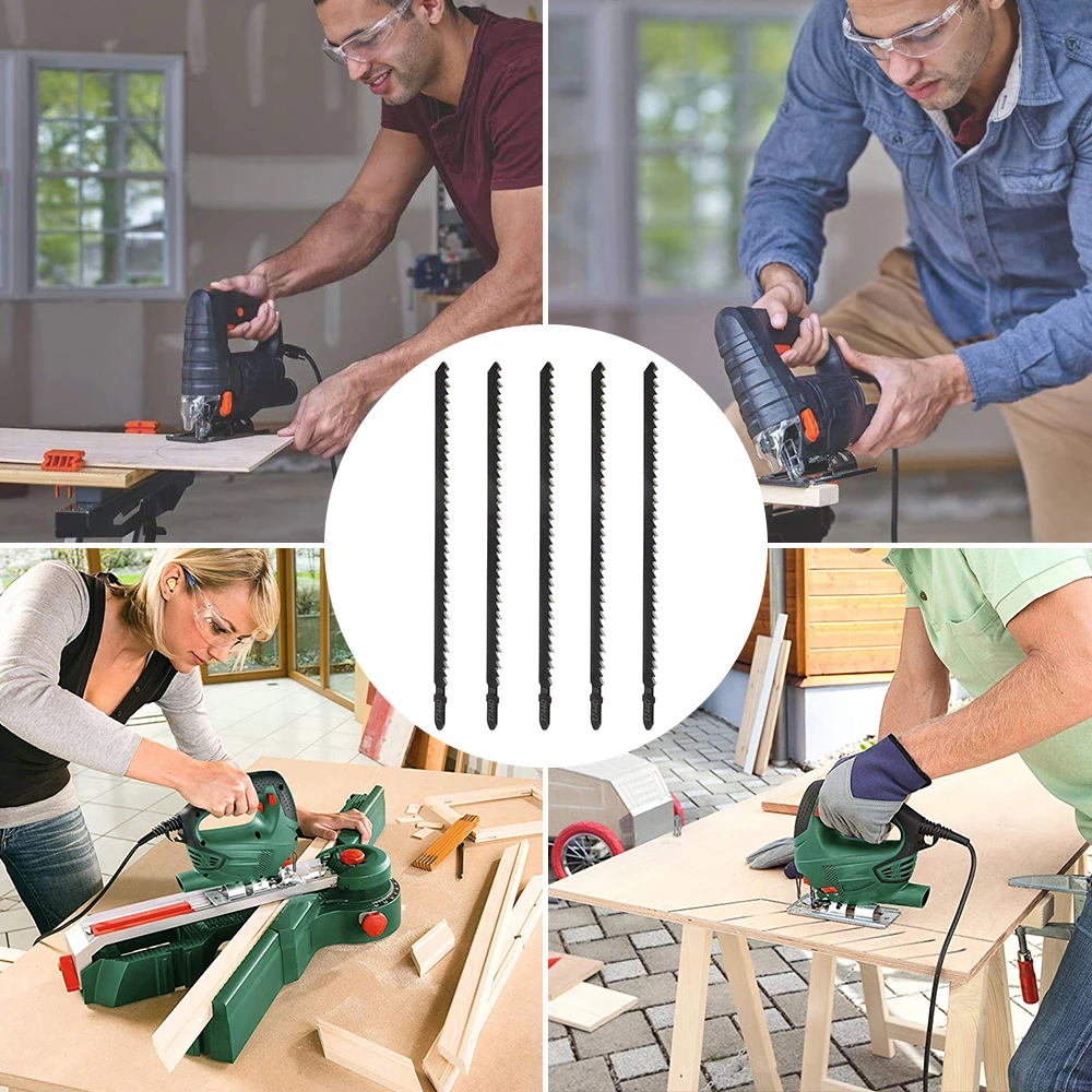 T744d Universal Jigsaw Blade Long 5PCS T-Handle Quick Cutting for Wood and Wood Products