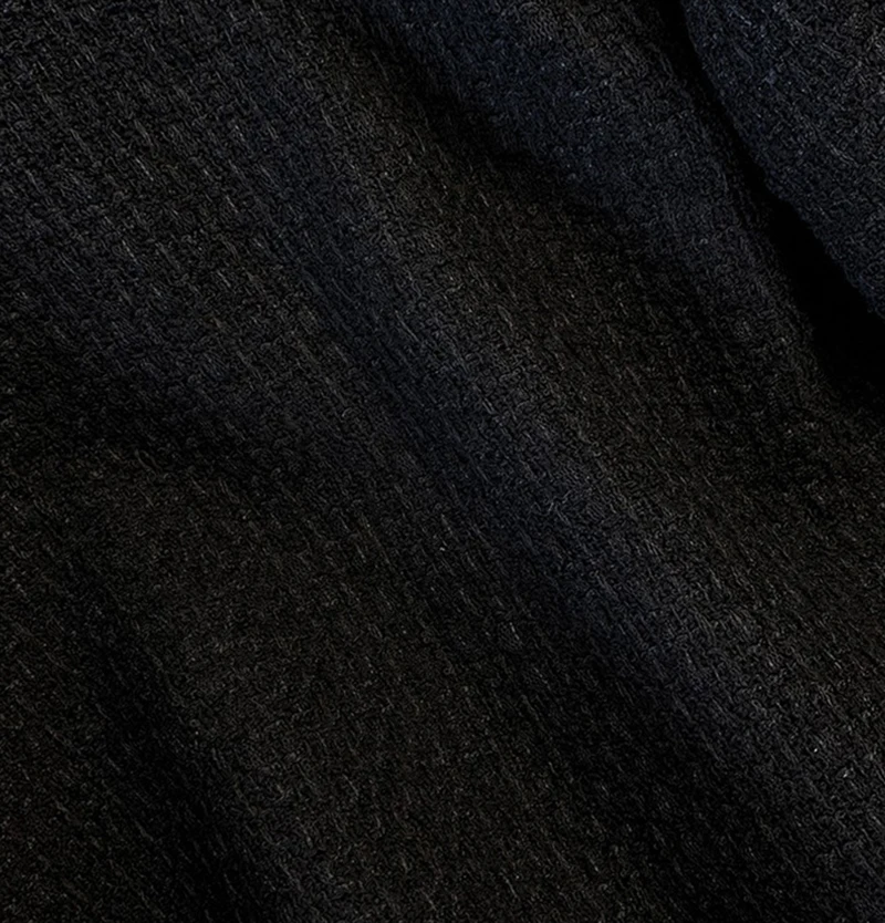 Cropped Black Tweed Jacket Women Vintage Suit Quilted Coat Winter Short Blazer Ladies Korean Elegant Thick Outerwear Tops