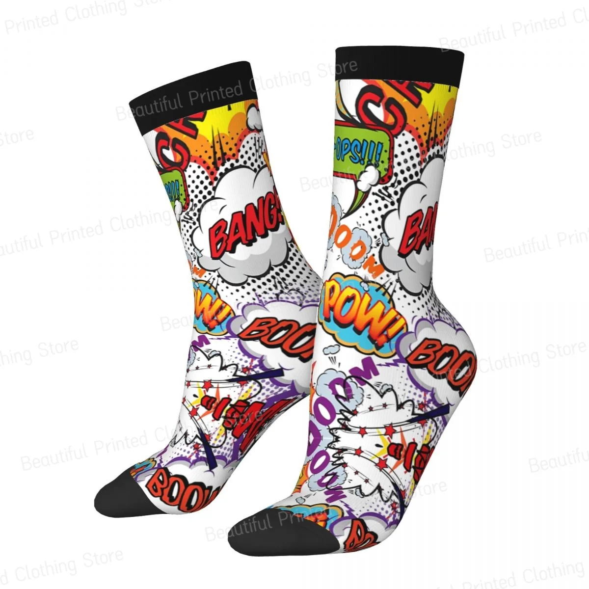 Vibrant Pop Art Graffiti Novelty Socks