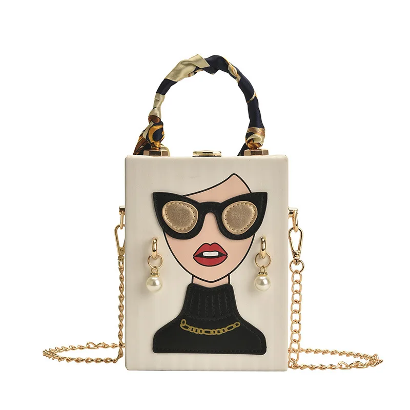 Evening Bags for Women 2023 New Fashionable Leather Shoulder Bag Woman Hard High Quality Hip Hop Party Luxury Designer Handbag - 6