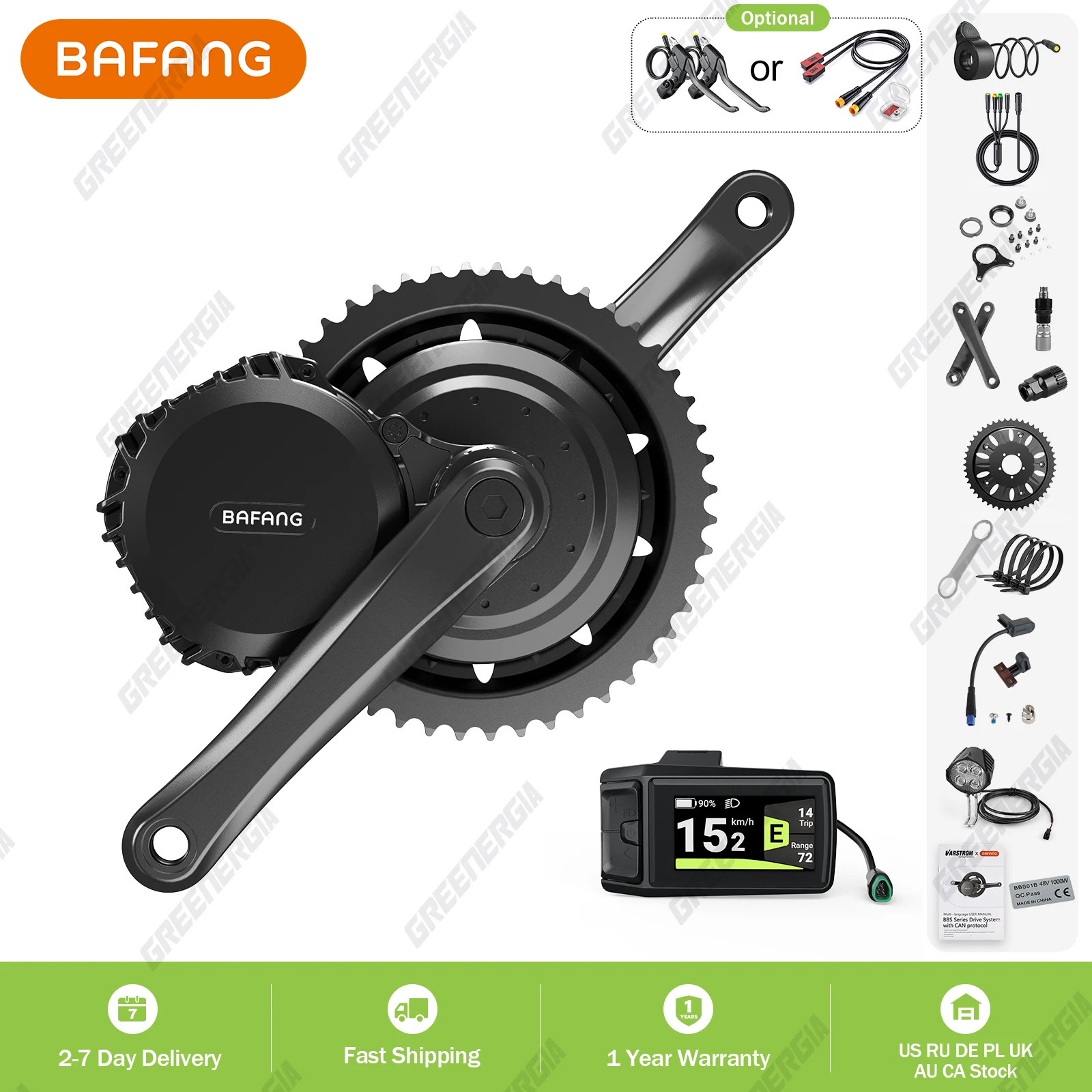 Bafang CAN 1000W BBSHD Motor Electric Bike Kits 48V 52V Mid