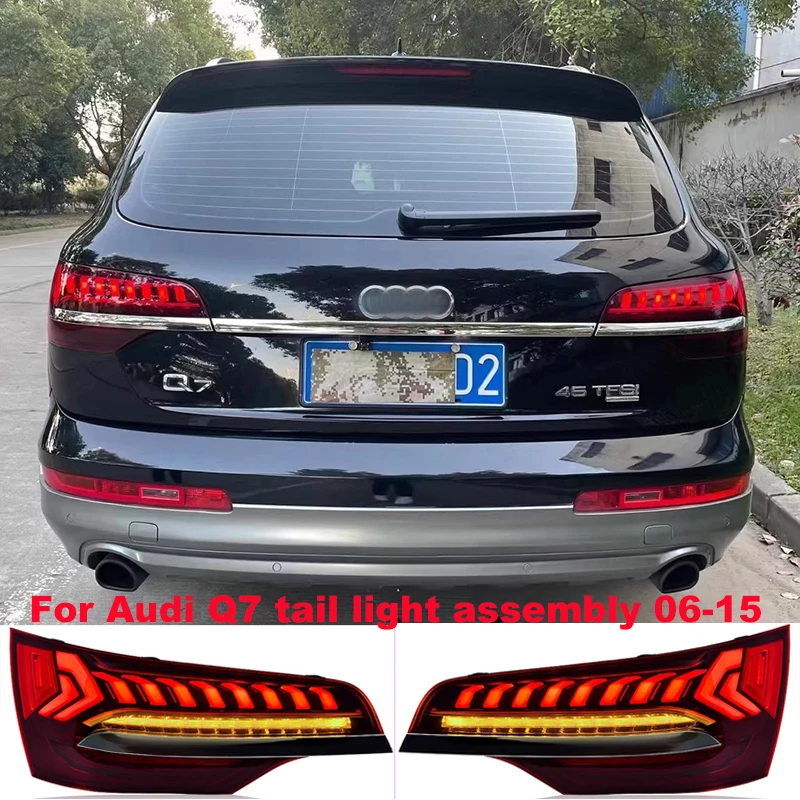 

Used for Audi Q7 taillight assembly 2006-2015 modified mobile LED turn signal brake light old model modified new rear taillight