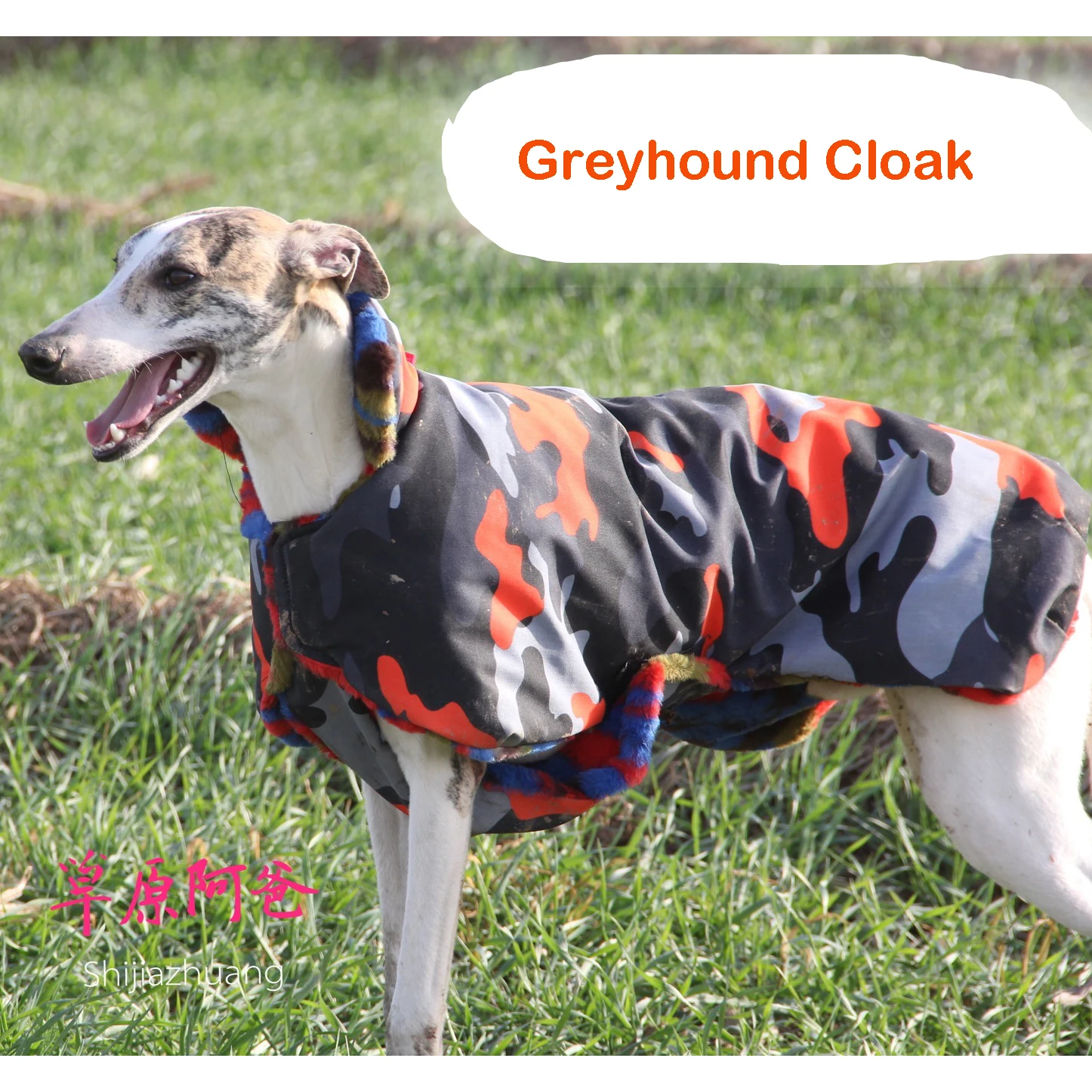 PET Dog Cloak Cotton-padded Clothes Gree/Greyhound Whippet Winter Dog Jacket Coat Waterproof Velvet Warm Cape for Sports