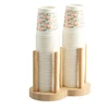 P82D Disposable Cup Storage Holder Rack Shelf Water Tea Cups Wood Dispenser with Longer Stick Mug Display Stand Organizer 1