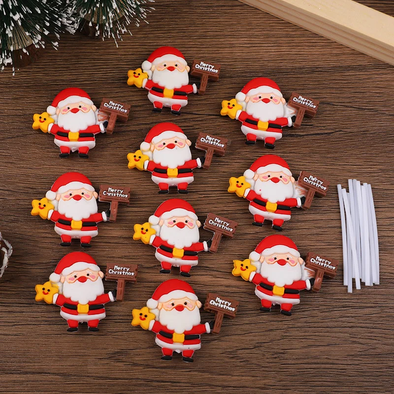 5/10 Stücke Weihnachten Kuchen Topper Cartoon Santa Claus Frohe Weihnachten Cupcake Topper DIY Desserts Dekoration Neujahr Party 2026 – Detail 6