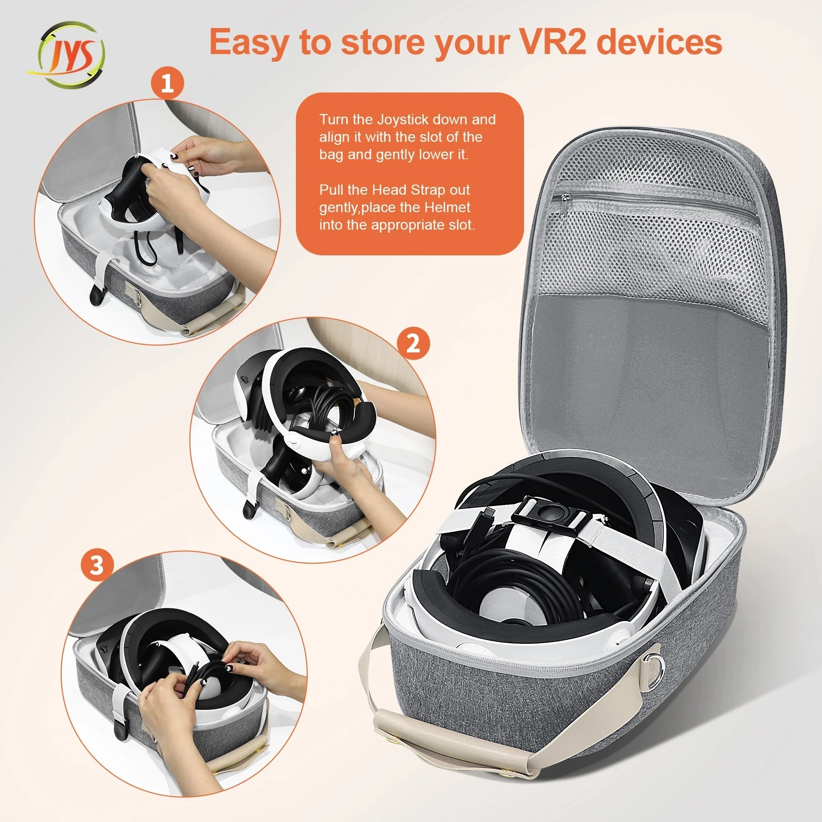 JYS-P5168 For PS VR2 Multi-functional Portable Handheld Zipper Storage Bag glasses protection coverprotection hard bag