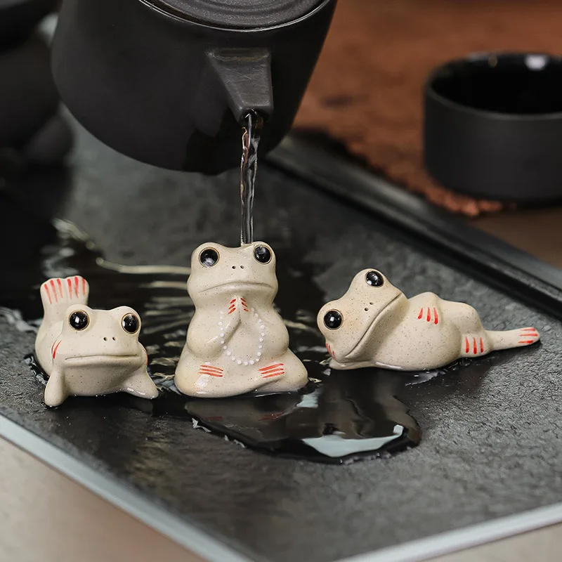 New Frog Tea Pet Tea Ceramic Crafts Home Decoration Lotus Leaf ...