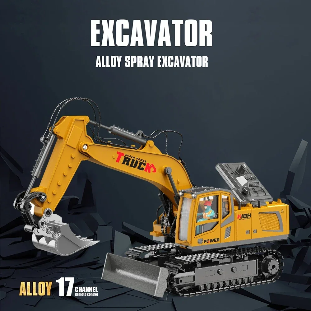 ABS Metal Remote Control Construction Excavator Toy for Kids