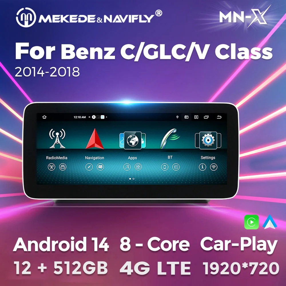 MEKEDE EU Store Autoradio für Mercedes Benz C-Klasse W205 GLC-Klasse X253 V-Klasse W446 Auto-Multimedia-Player Navi GPS Carplay AUTO
