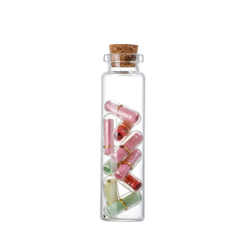 Mini botellas transparentes de cristal con encaje abierto, botellas  pequeñas de corcho, regalo, frascos pequeños, frasco colgante, forma de  mezcla, 8/10/15/20/30 piezas - AliExpress