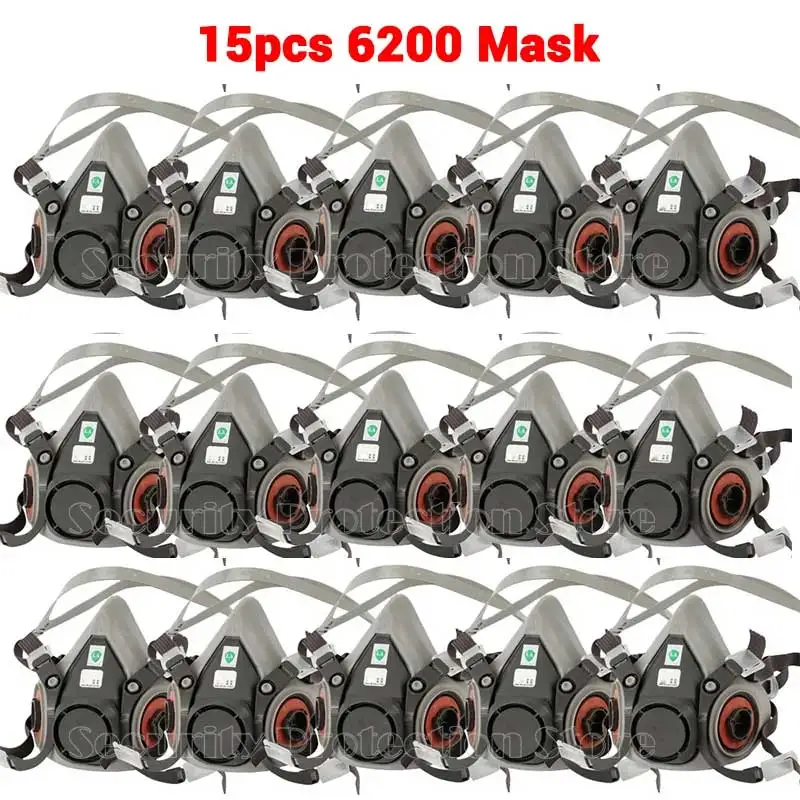 6200 Gas Mask for Spray Paint Decoration Chemical Dust Mask Body Protect Toxic Steam Filter Respirator Reusable Half Mask