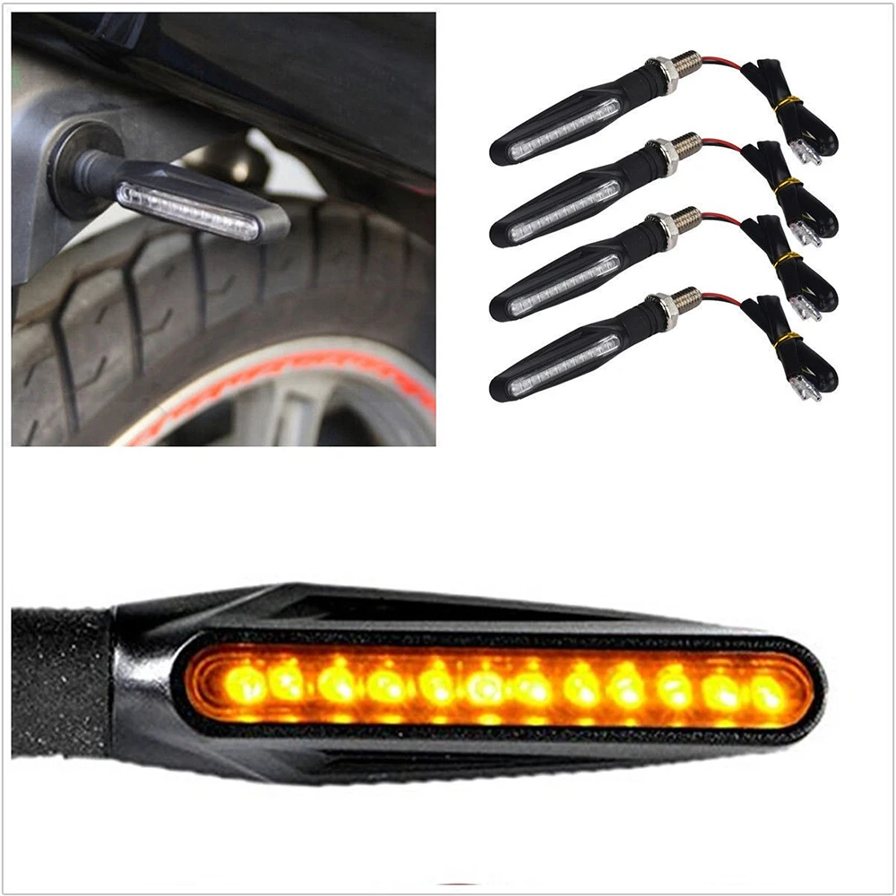 4/2/1pc Universal LED Motorcycle Turn Signal Light 12v IP68 Waterproof Bendable Motorcycle Flashing Lights Lighting motorcycle light motorcycle led lights motorcycle turn signal lights motorcycle turn signal
