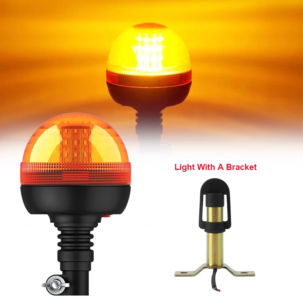 LUCE DI AVVISO Rotante Lampeggiante Amber Per Trattore 90° Angolo - Foto 6