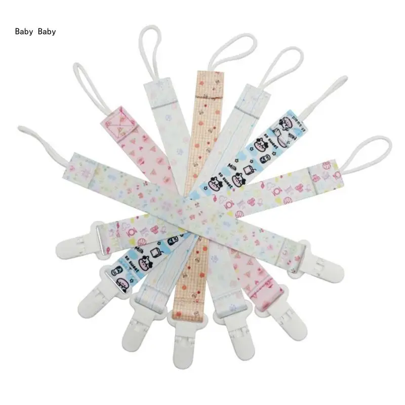 

Цепочка для соски с милым узором и надежным зажимом. Безопасный и прочный поводок для соски Q81A