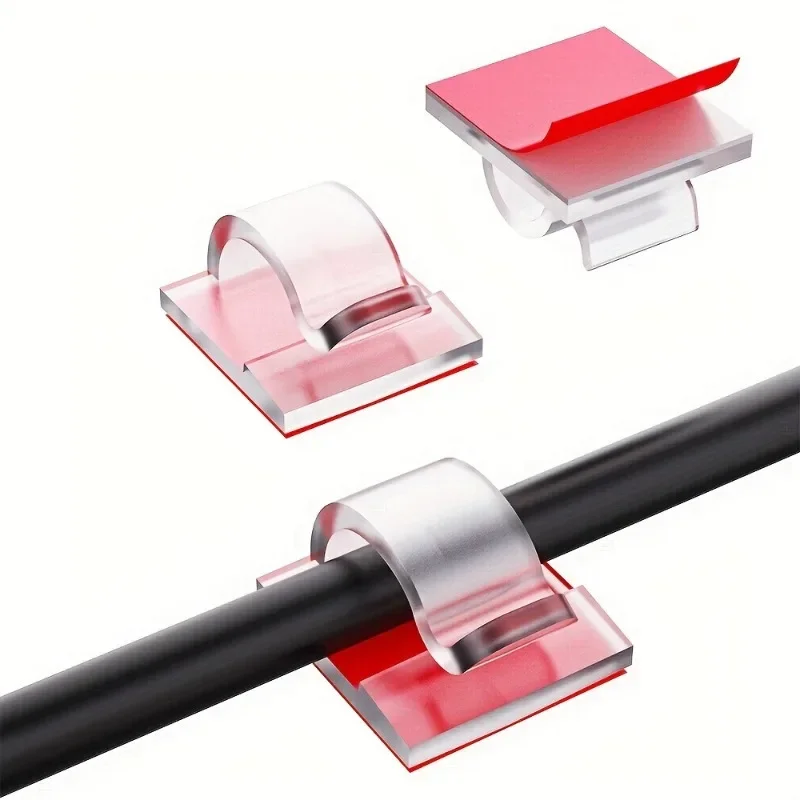 20pcs Adhesive Cable Clips Upgraded Wall Wire Holders for Cable Management for PC, Wall, Christmas Lights Clip Indoor/Outdoor