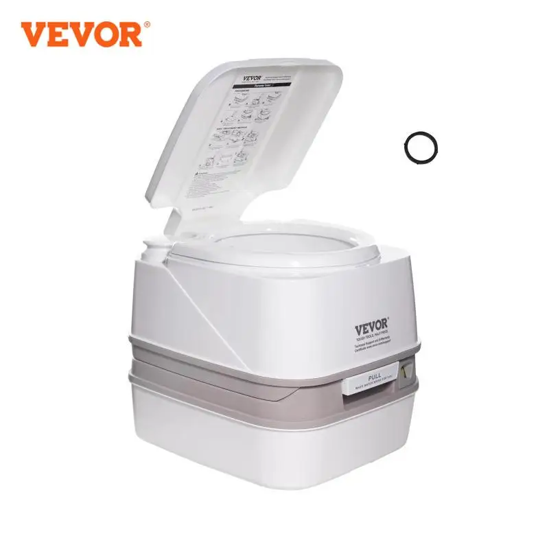 Smart Toilet VEVOR Portable Camping Toilet 3.2/5.3 Gal Waste Tank 2.6/3.2 Gal Flush Tank Push-Button Pressurized Level Indicator