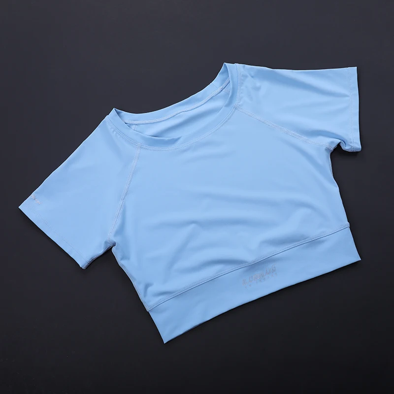 Модний жіночий укорочений топ для фітнесу – приталена дихаюча сорочка з короткими рукавами, швидковисихаюча сорочка для йоги, літня спортивна футболка для тренувань