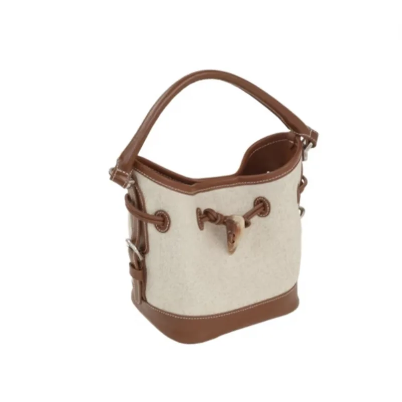 Fashion Linen Fabric Bucket Bag simple Style Crossbody Bag Handbag Women Shoulder Bag Luxury Designer Handbag bolsos 2025