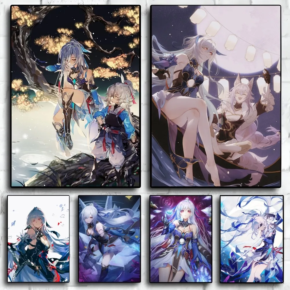 

Постер Honkai со звездами, Постер Jingliu, бумажный принт для дома, гостиной, спальни, входа в бар, ресторана, кафе, художественное украшение с рисунком