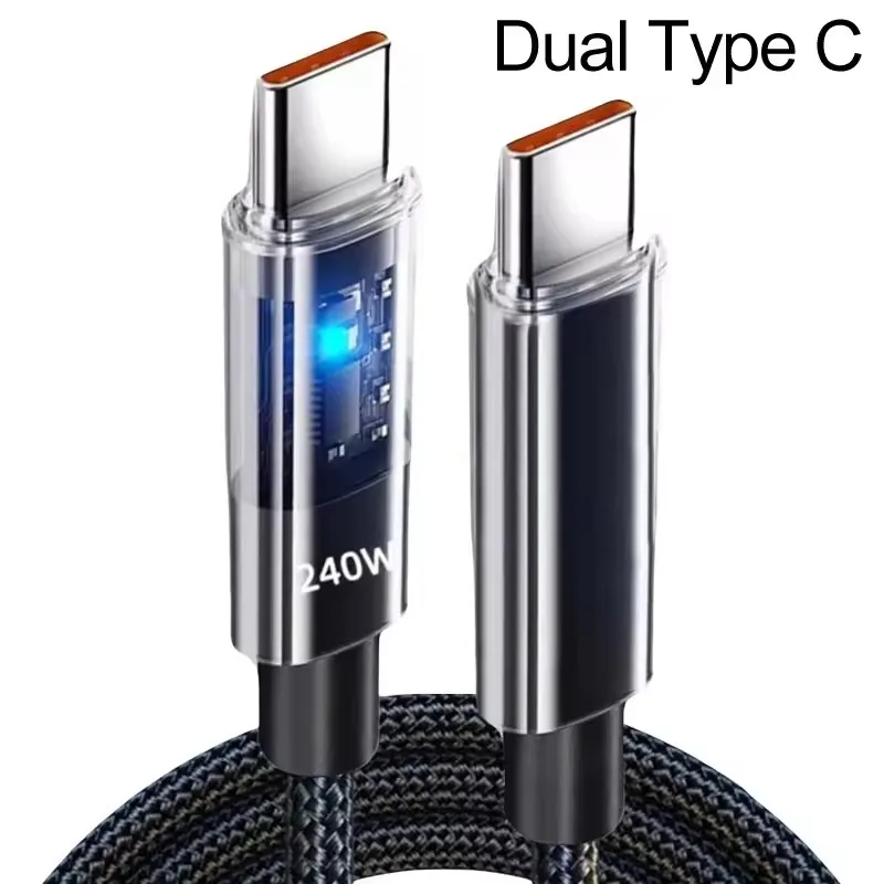 ตัวเลือกสินค้า สายชาร์จ USB-C 240W พร้อมจอแสดงผล สำหรับ iPhone และ Samsung