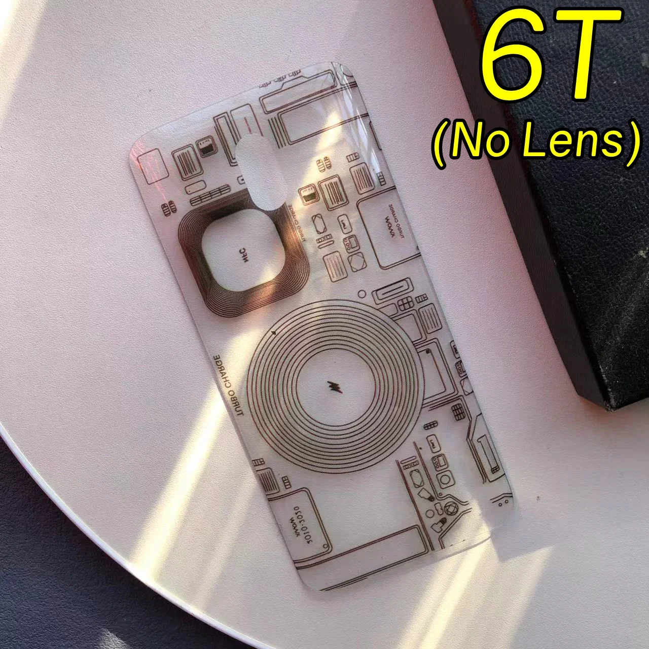 Sleek Transparent Glass Back Cover with Camera Lens and Adhesive Sticker