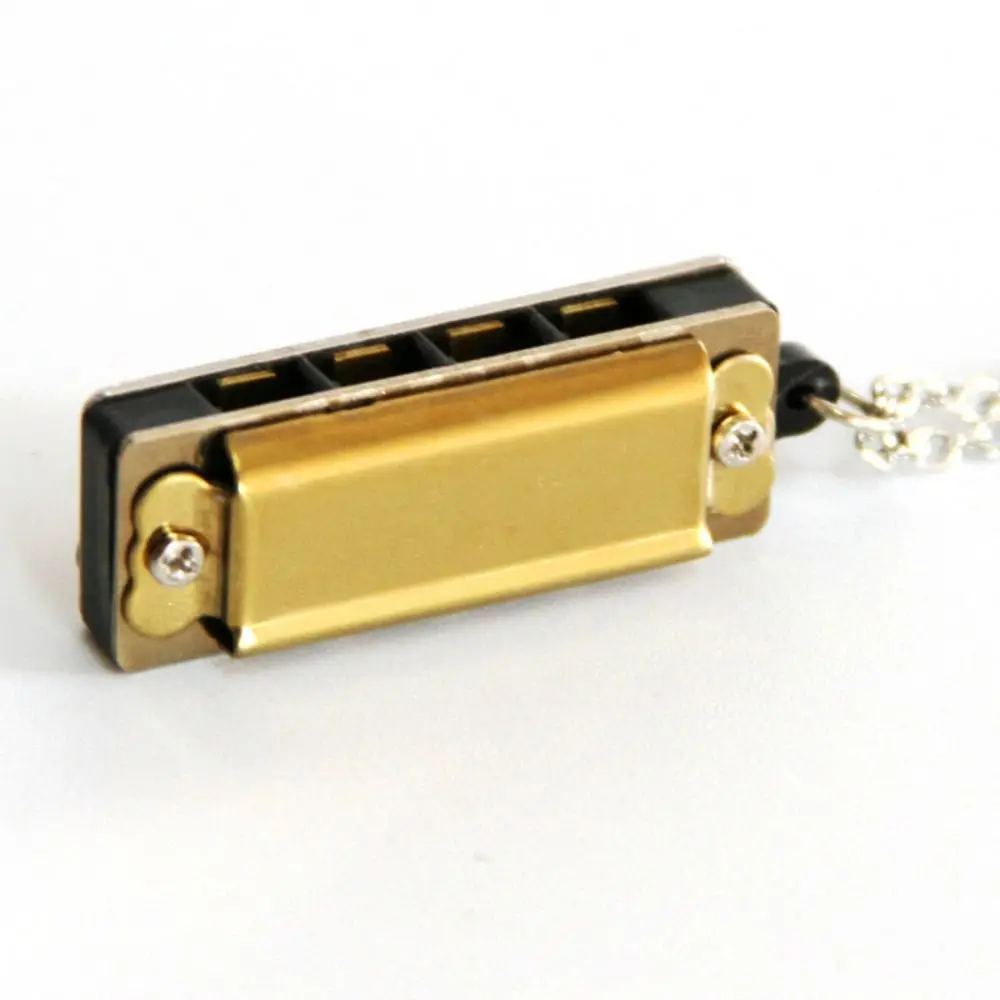 Mini Harmonica Pendant Necklace Creative Four-hole Musical Instruments Men and Women Couple Necklace Sweater Chain chromatic harmonica diatonic harmonica kids harmonica