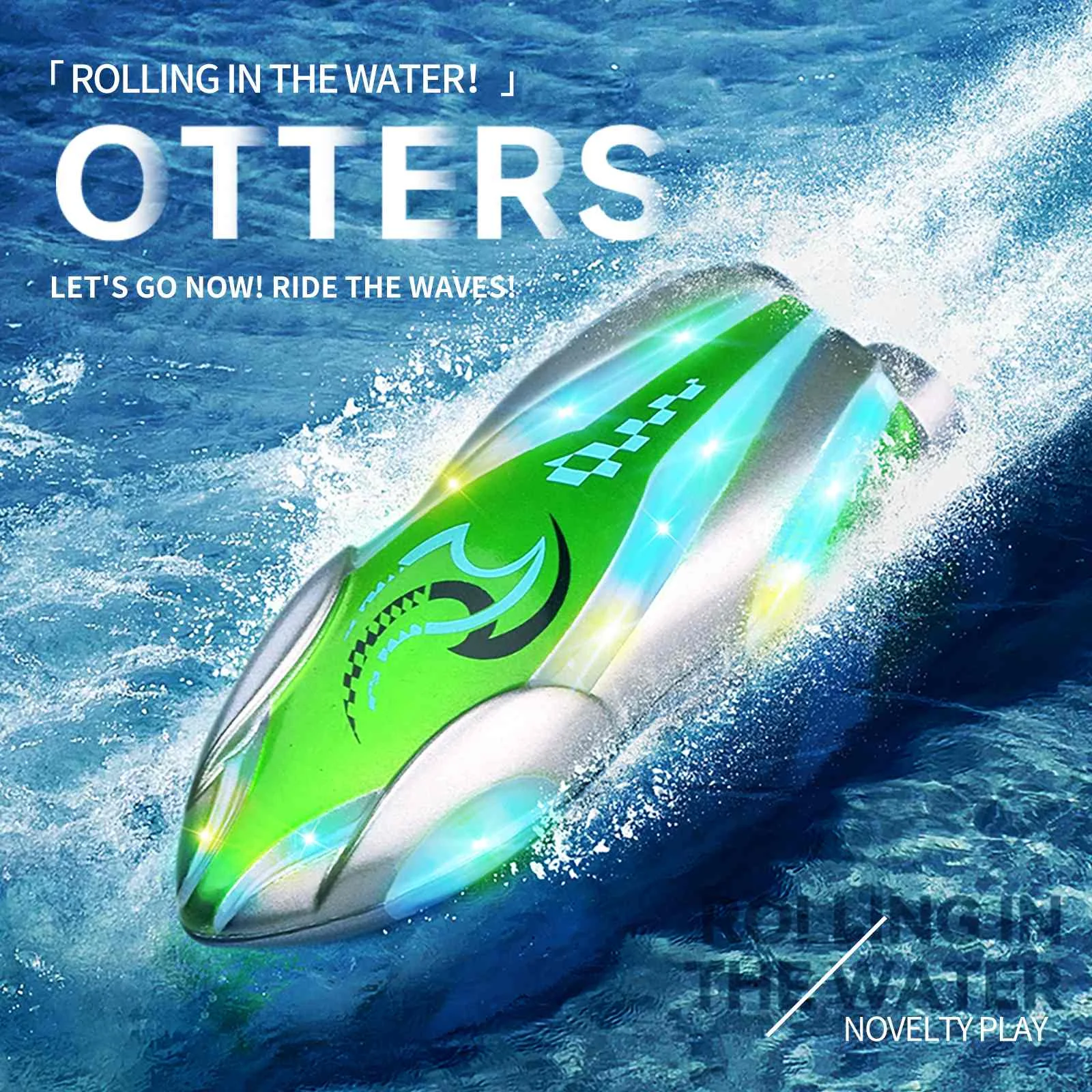 HUICAN 809 Mini Remote Control High Speed RC Boat Two Motors Led Light 360° Rotation Palm Speed Boat Summer Water Toy Pool Toy 3