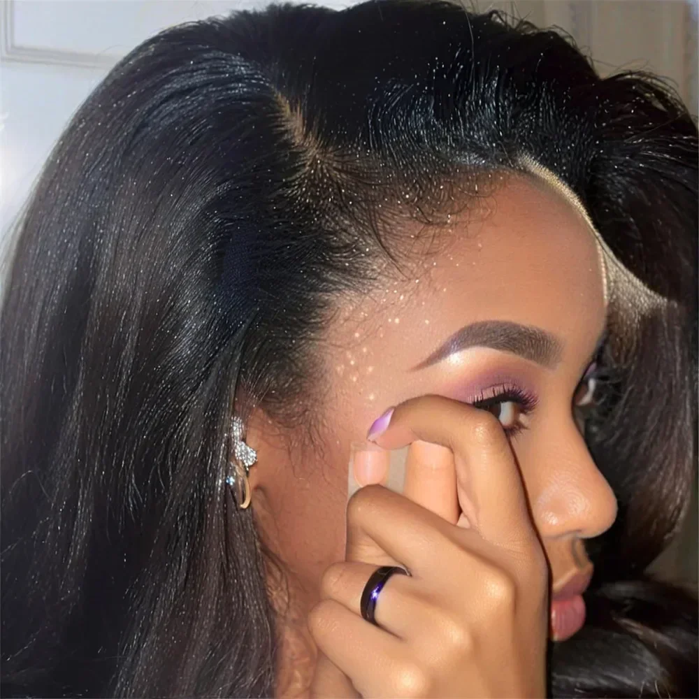 High-quality 10A Brazilian Raw Hair Kinky Straight Closure,13x4 Transparent Lace Frontal Remy Hair Extensions for Women.