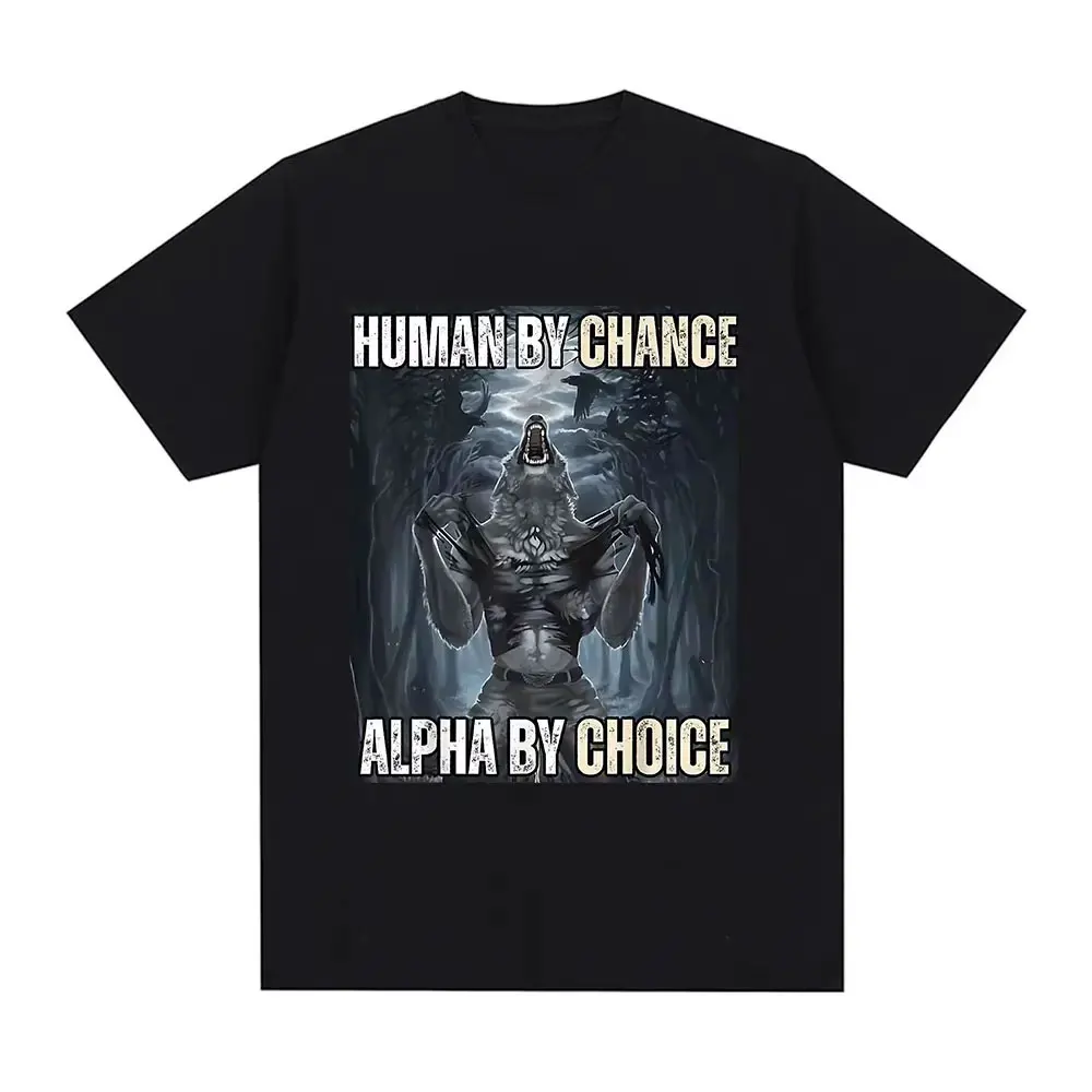 Human By Day, Wolf By Night - Funny Oversized Graphic T-Shirt