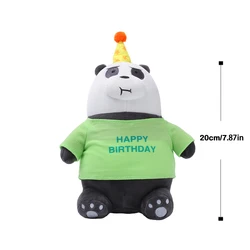 Kawaii 20cm We Bare Bears Plush Toy - Adorable IceBear Grizzly Panda Stuffed Animal Doll (20cm BD panda)