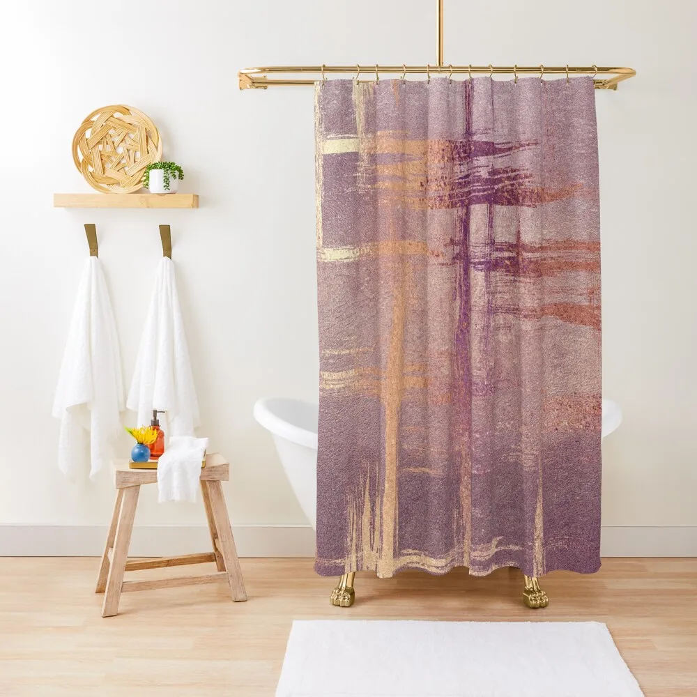 

Stylish Metal and Concrete Faux MarbleShower Curtain Shower Bath Bathroom Accessorys Curtain