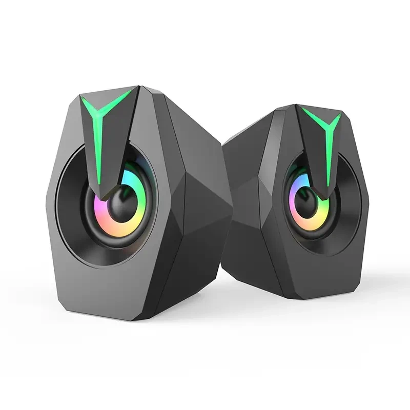Computer Speaker Altavoces Para Ordenador Caja De Sonido Para PC Micr&oacute;fono Est&eacute;reo HIFI USB Con Cable Con Luz LED Ordenador De Escrit computer speaker