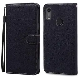Leather Wallet Flip Case - Elegantly Designed for Honor 8A (8A Prime) (Black)