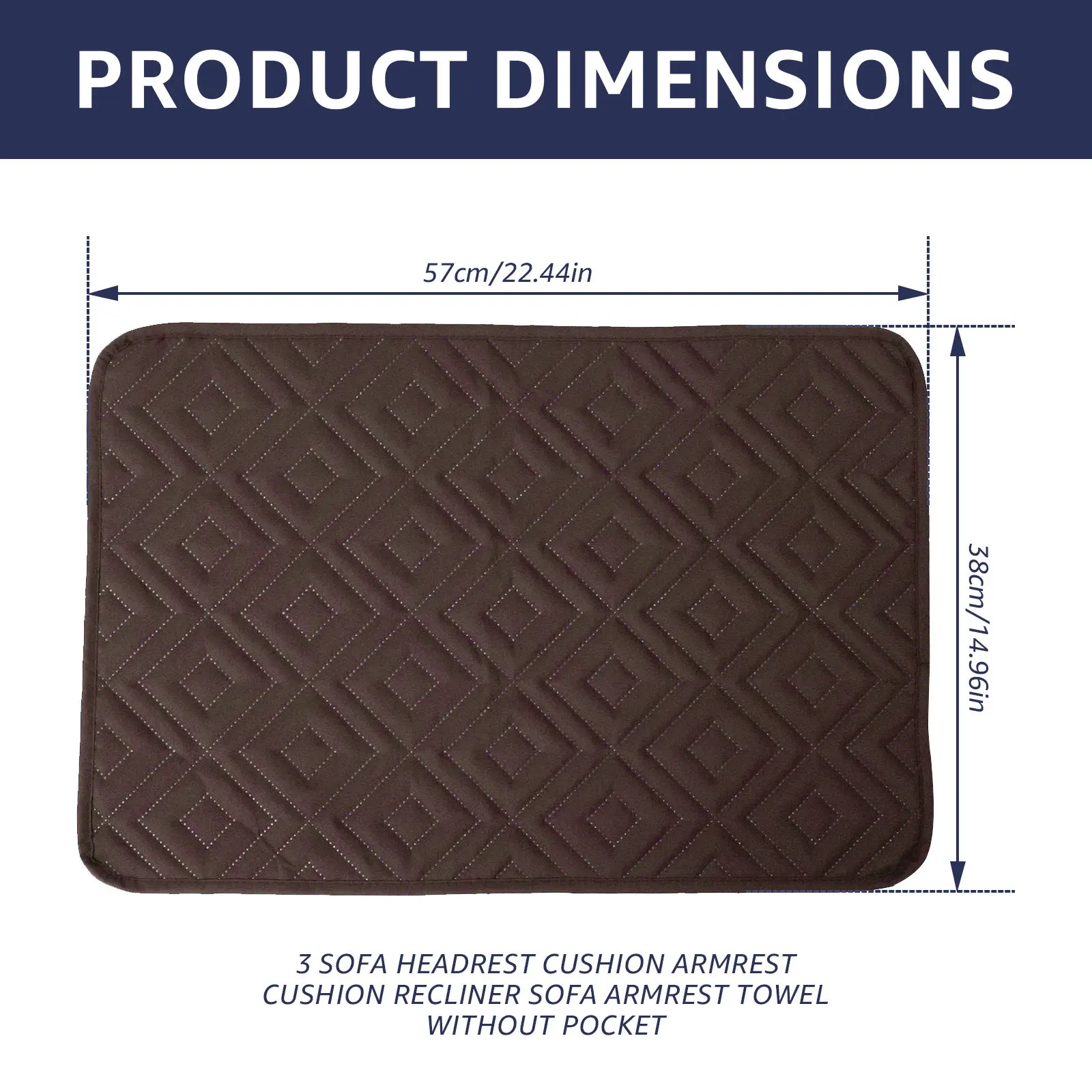 3/5Pcs Recliner Headrest Protector Soft Polyester Sofa Headrest Cover 22x15inch Anti Cat Scratching Sofa Protective Mat for Home 3