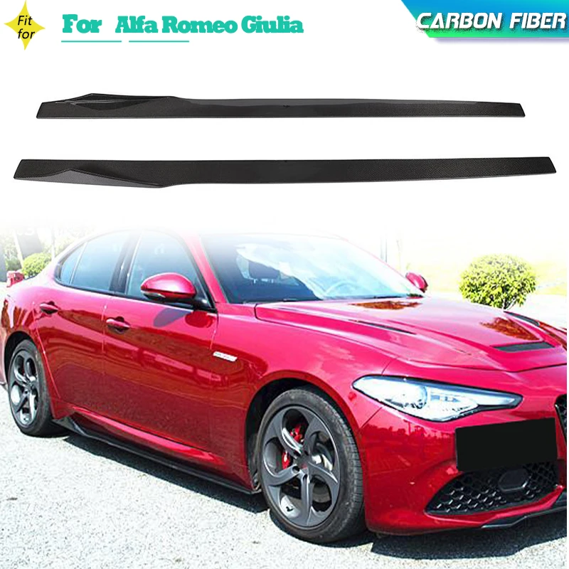 

Автомобильные боковые юбки из углеродного волокна, удлинители для Alfa Romeo Giulia Standard Sport 2017-2020, фартук для боковой двери, бампера, комплекты для губ