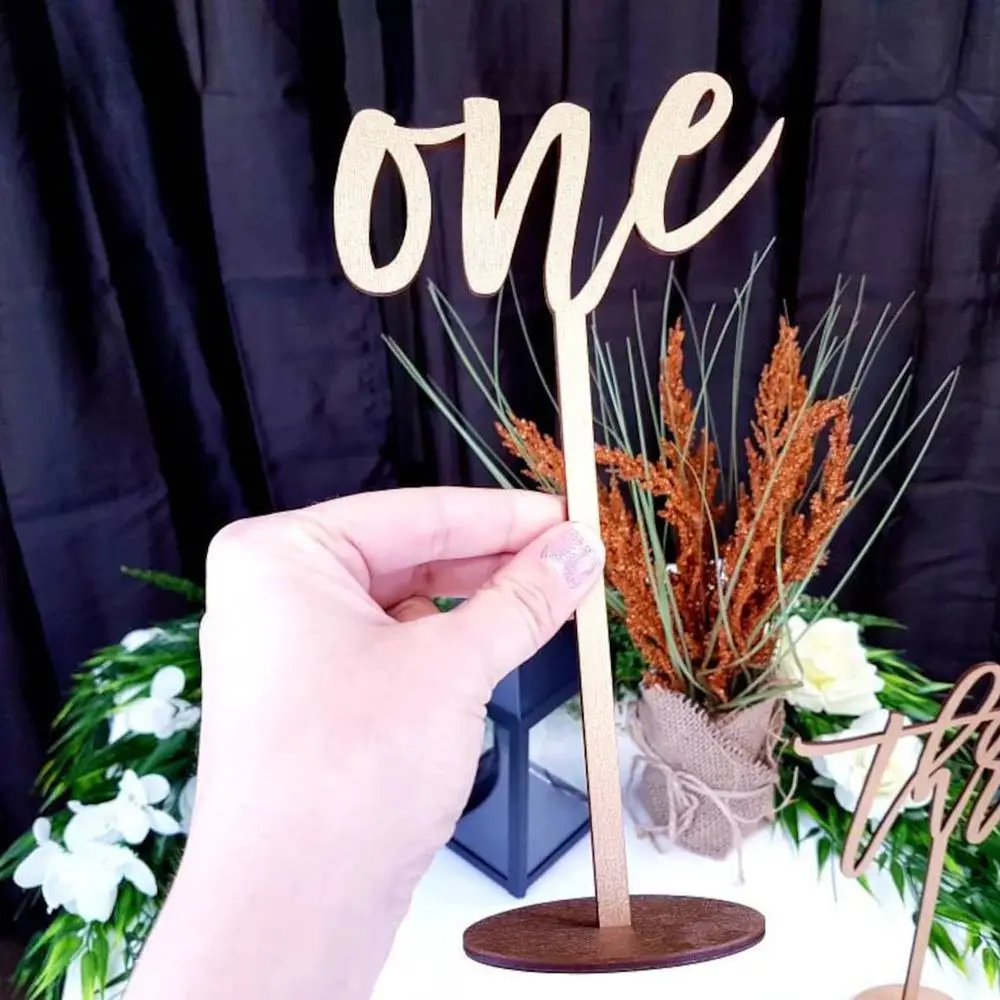 Wedding Wooden Table Numbers With Base Laser Cut Birthday Party Decor Gifts Rustic Wedding Reception Table Centerpieces