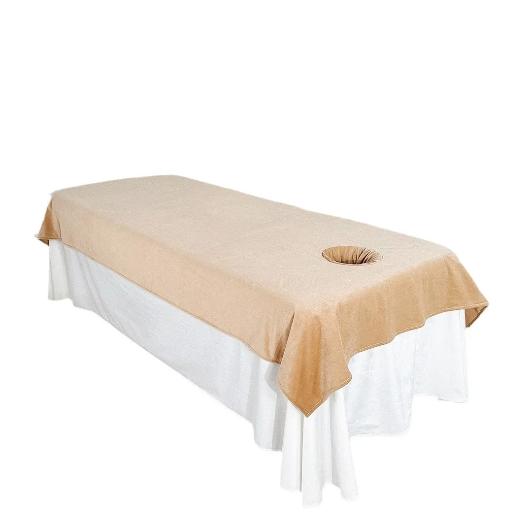 Beauty Salon Bed Sheets Milk Velvet Massage SPA Warm Bed Cover Sabanas Para Cama Soft Salon Sheets With/no Hole 4
