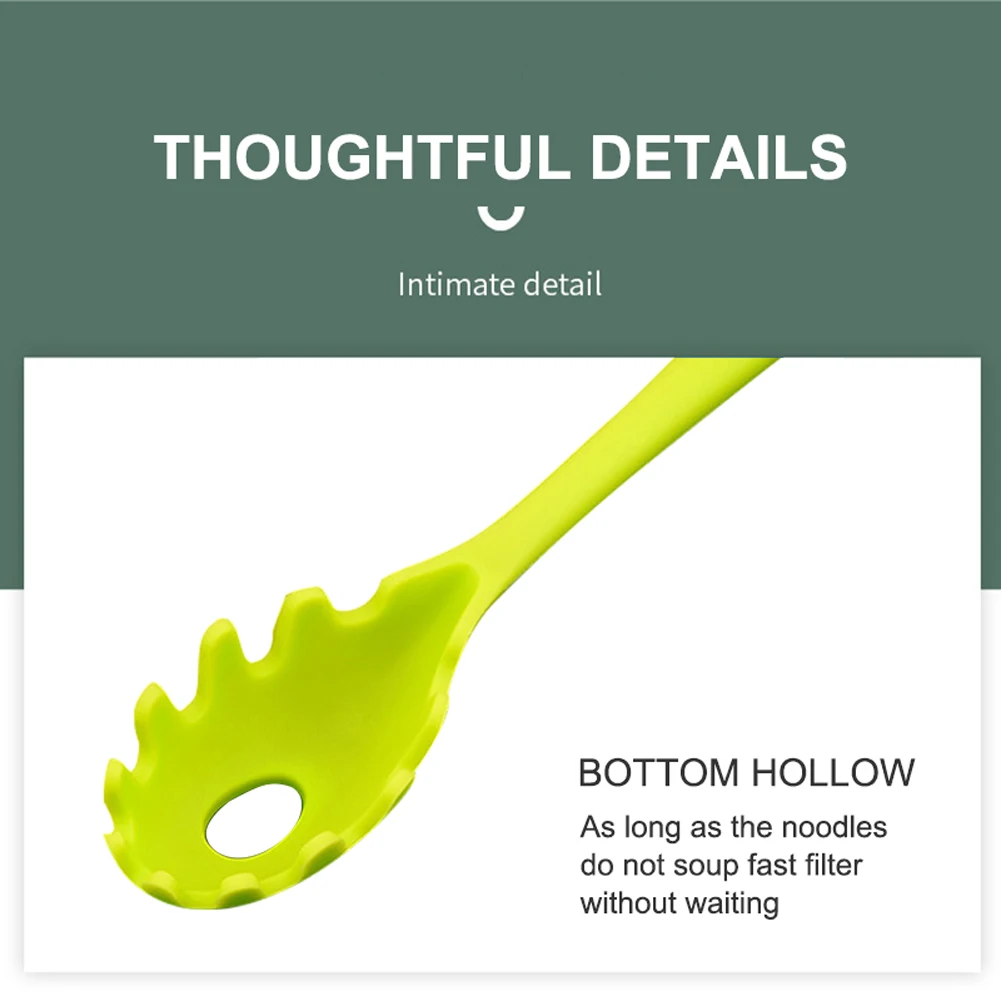 Multifunctional Non-Slip Soft Silicone Home Kitchen Pasta Fork Mini Portable Cooking Tool Durable Heat-Resistant Non-Stick