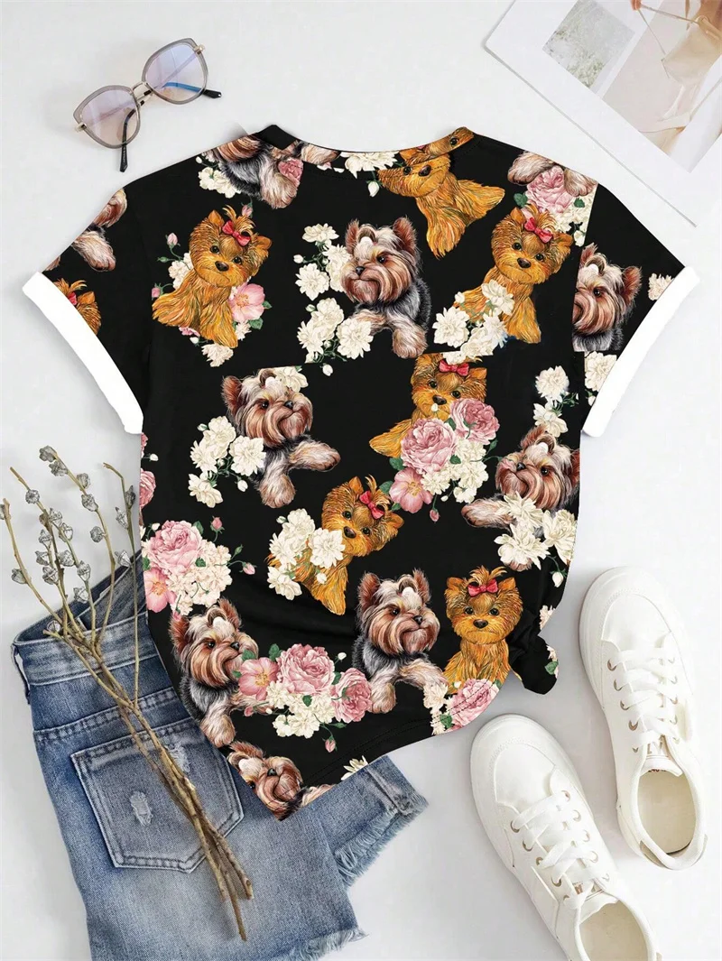 

Футболка женская летняя с круглым вырезом и коротким рукавом