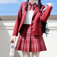 Japanese Jk Uniforms Students 13 Colors Red/Pink/Black Blazer High School Jacket Girls College Style Autumn Suit School Uniforms 1