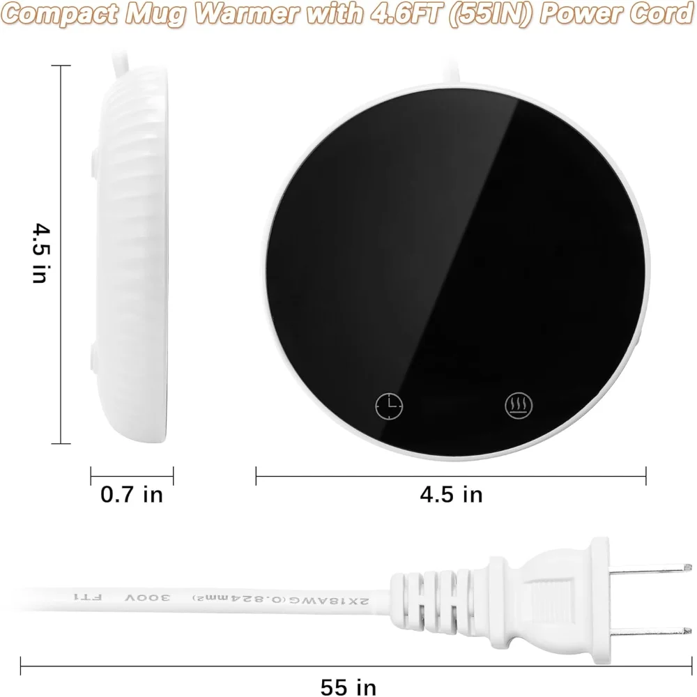 for Desk, Coffee Warmer Auto Off, 2-Temp Settings, Smart Mug Candle Office, Cup Plate Coffee,Coco