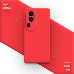 Premium Liquid Silicone Phone Case with Lens Protection - Classic Design for OPPO Reno10 (China) (Bright Red)