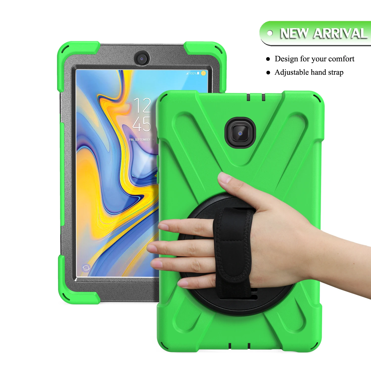 Children's Durable Shockproof Tablet Case with Shoulder Strap for Secure Handling - Heavy Duty Silicone Protection