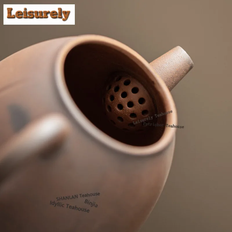Old Rock Clay Coarse Pottery Teapot Luxury Tea Infuser Pot Household Tea Soaking Kettle with Strainer Cafes Supplies Ornaments