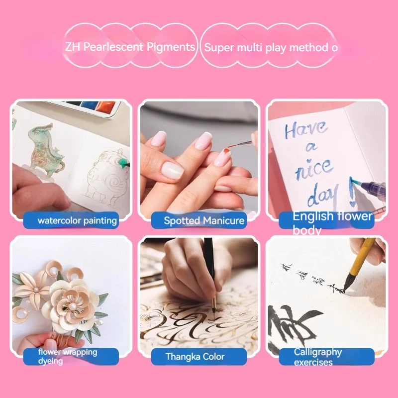 Pearlescents Aquarell Set - 24 Farben Mit Glimmer-Effekt Für Künstler & Anfänger